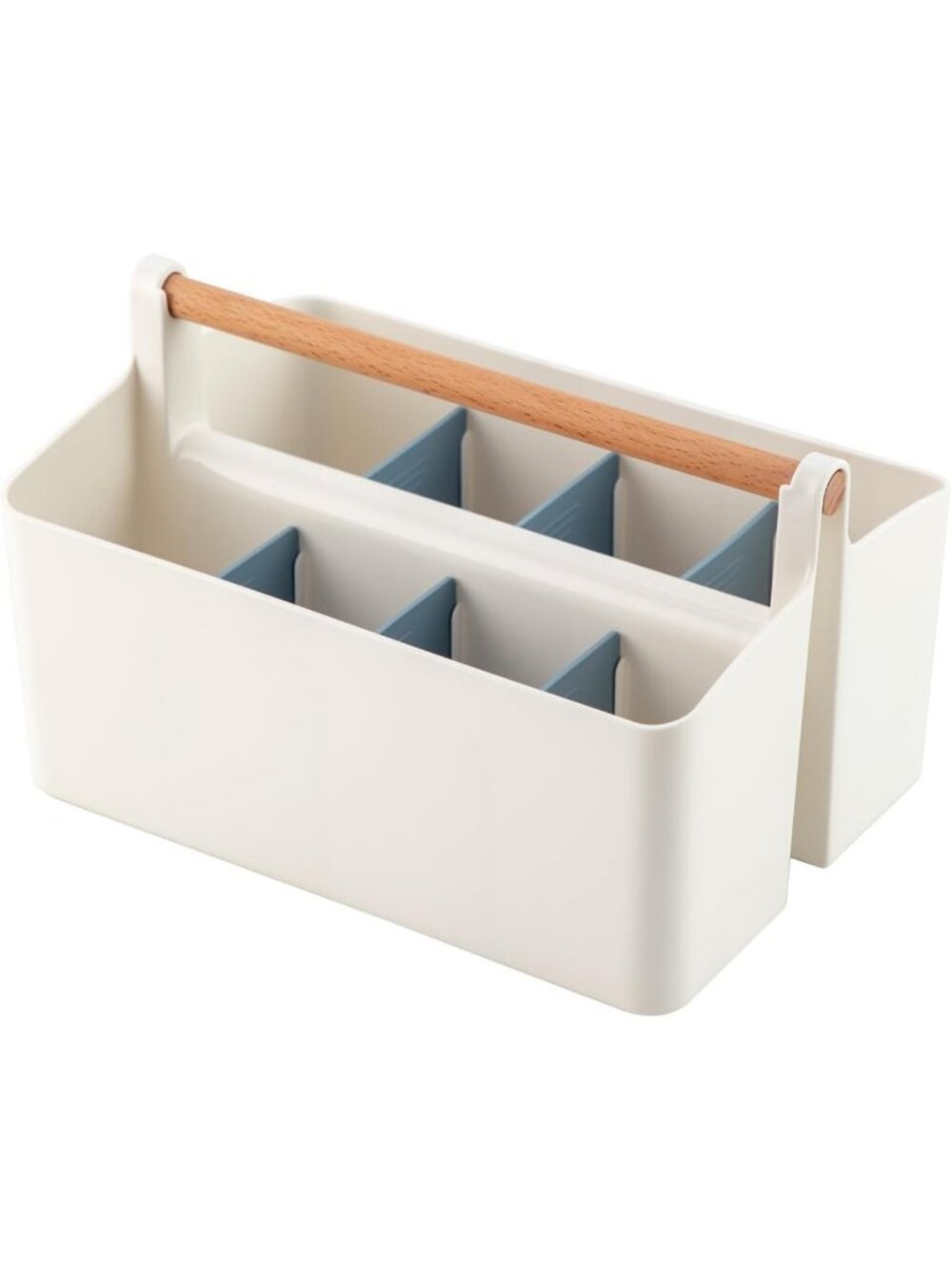 Large Portable Craft Storage Basket Tote with Handle & Dividers for Makeup